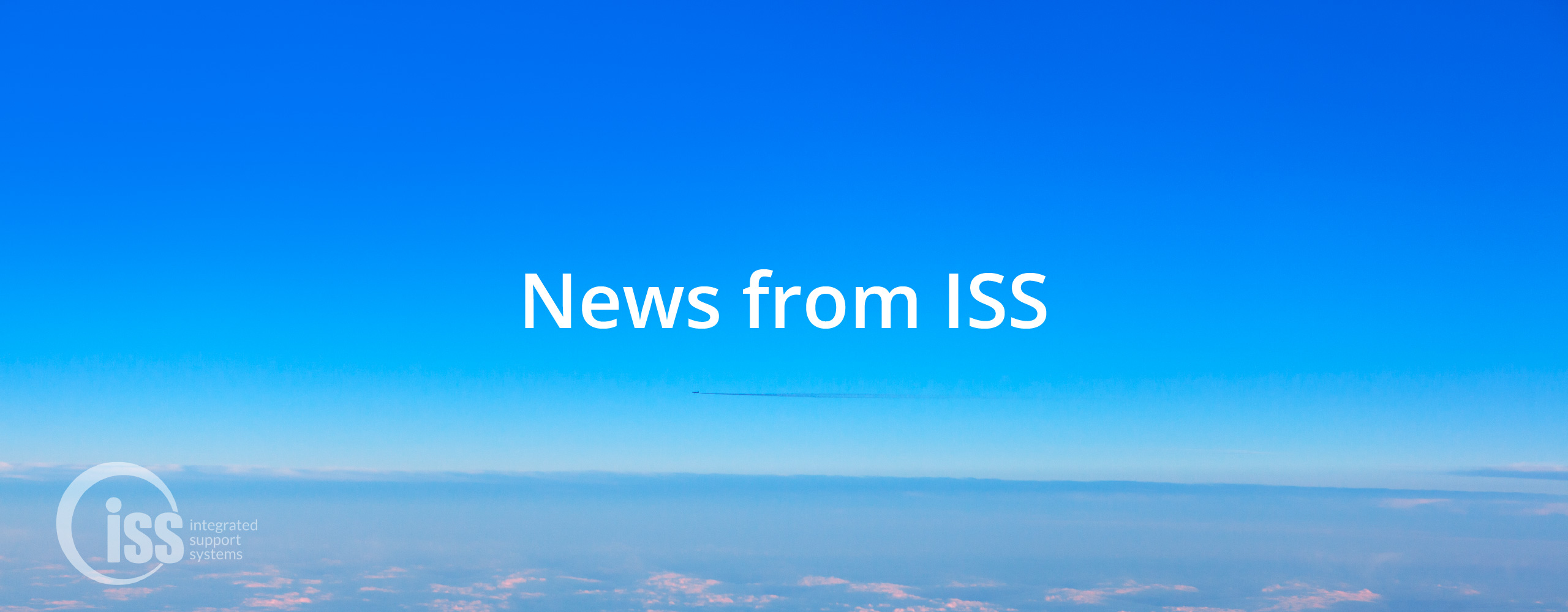 itty bitty plane flying across the horizon with text overlay saying 'News from ISS'