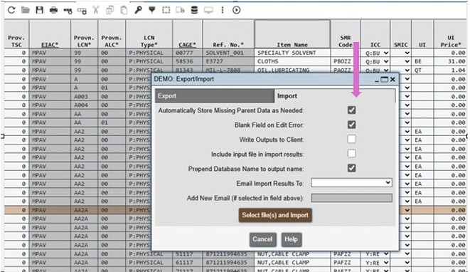 example of importing in ADHOC